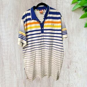 Puma Striped Polo Golf Shirt Cobra 2XL